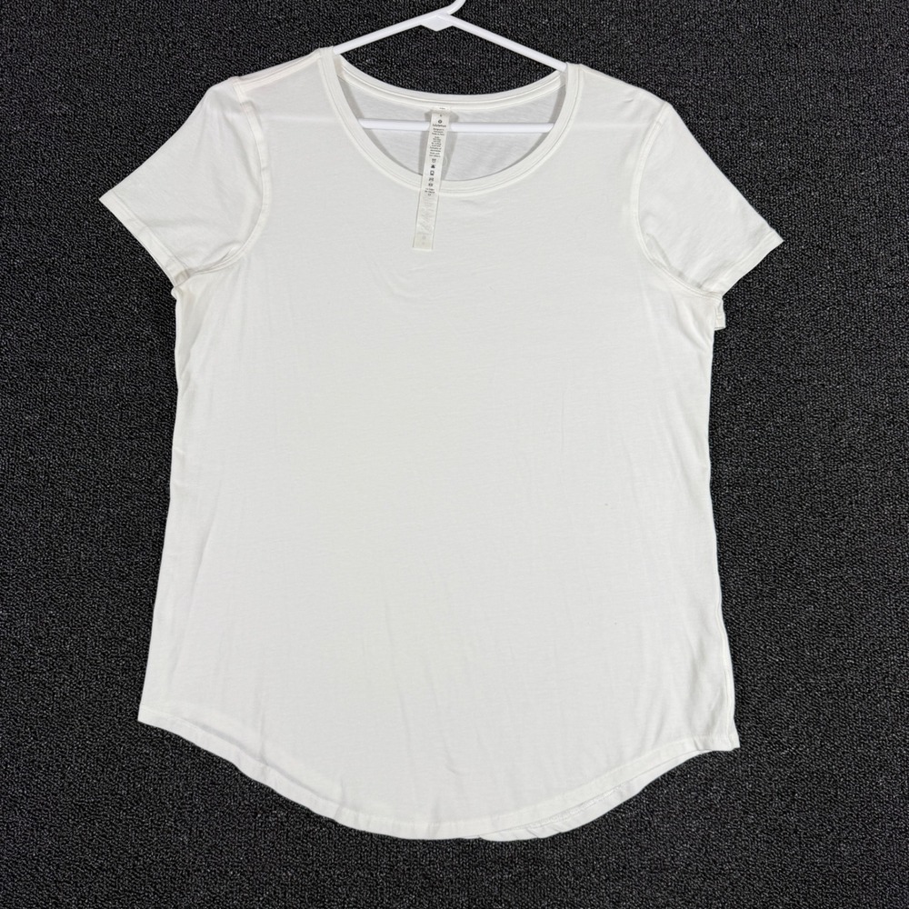 Lululemon Love Tee Scoop Neck T-Shirt Women's 6 White Pima Cotton Short Sleeve